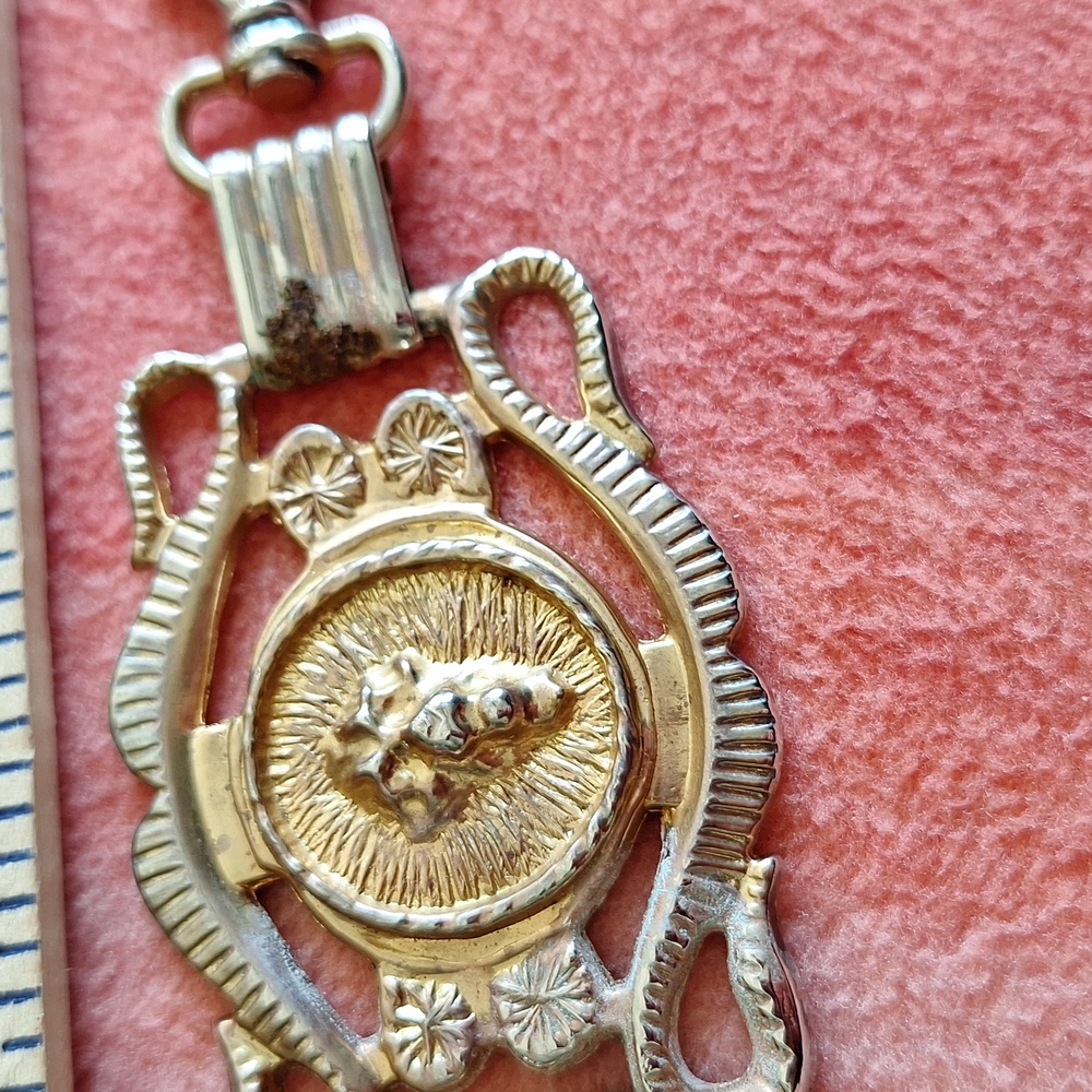 🦁Harwill NY rare lion vintage metal belt with clip and chain - Picture 14 of 15